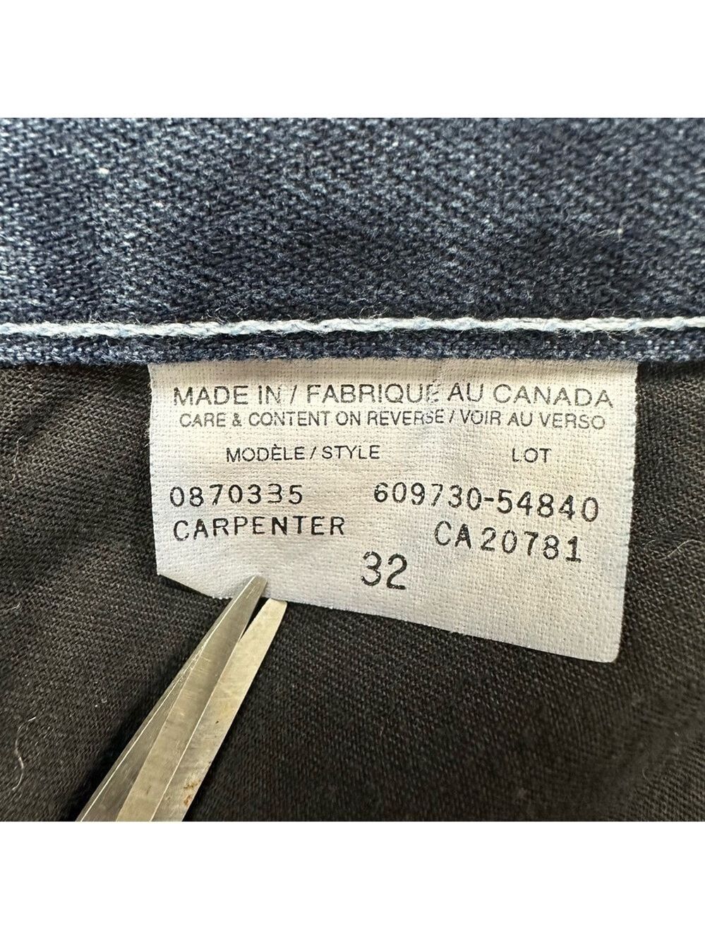 90s Vintage Hilfiger men denim carpenter jeans Size 32in Inseam 31.5in - Picture 5 of 16